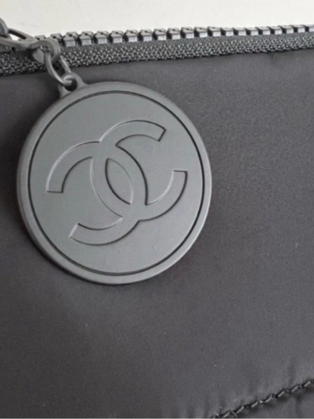 Puffy Chanel Makeup Bag Pouch Black Clutch Cosmetic Case - Picture 3 of 4